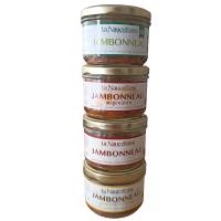 Lot de 4 verrines de jambonneau 180 g nature+moutarde+genièvre+bio