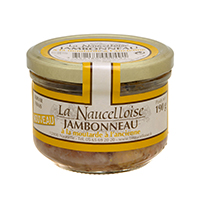 Glass jar of jambonneau (ham hock) with traditional mustard 180 gr