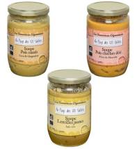 Lot de 3 soupes de légumineuses  (pois chiches + pois cassés + lentilles)