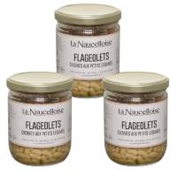 Lot de 3 bocaux de légumineuses flageolets cuisinés aux légumes + 1 bocal de Flageolets aux légumes offert  - 1 à 2 parts