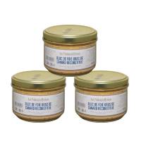 Lot de 3 verrines de blocs de foie gras de canard bocal 180g