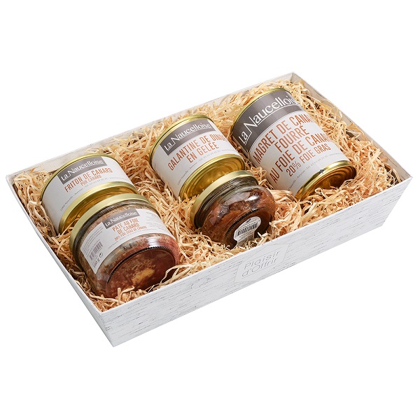 Le coffret Dégustation de la gamme Paniers & <br>coffrets gourmands,  Paniers et coffrets gourmands - La Naucelloise - Conserverie de produits  régionaux